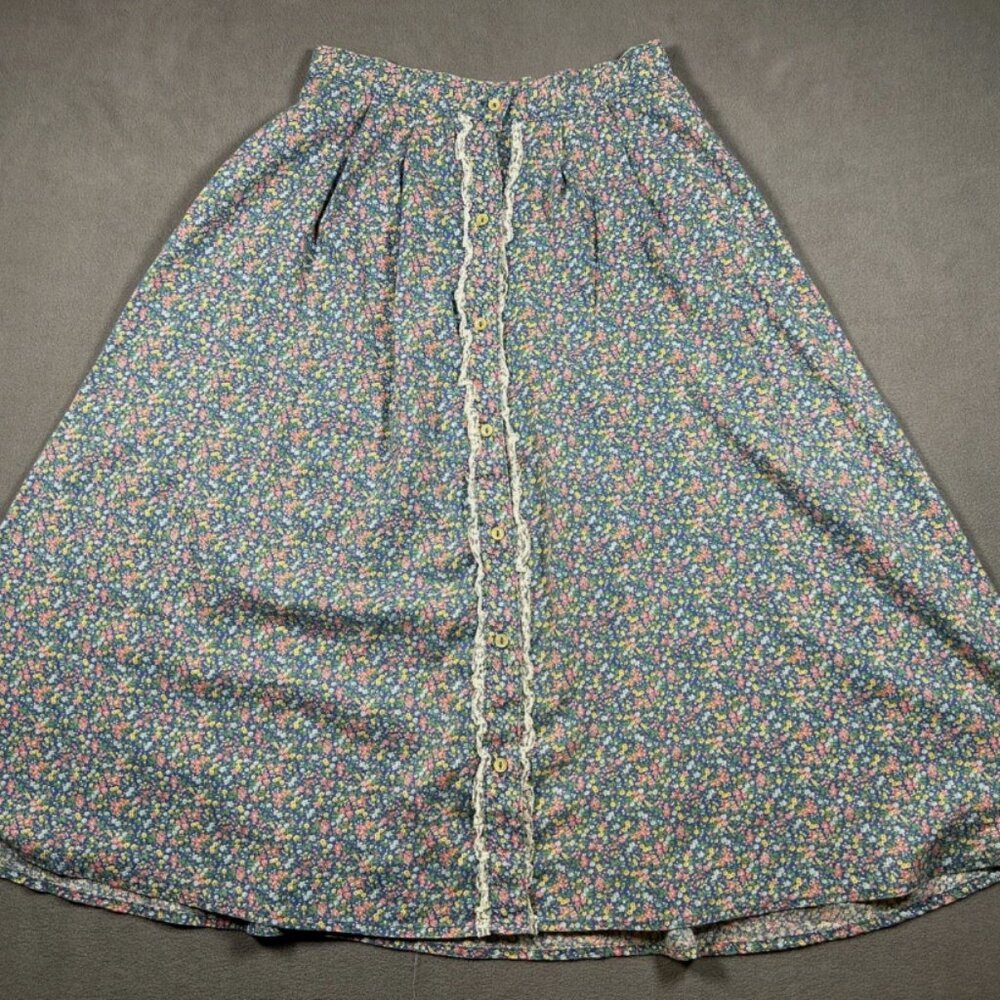 Vintage Byer California Maxi Skirt Floral AOP Size 9/10 Made In USA